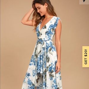 Lulus French Countryside White Floral Print Dress